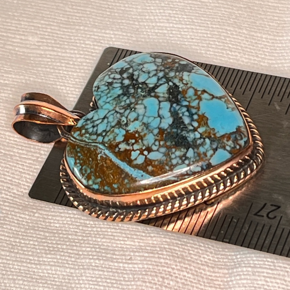 Turquoise Copper Heart Pendant – Southwestern Style